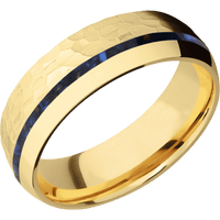 14K Yellow Gold + Hammer , Polish Finish
