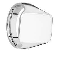 Large Rectangle signet ring (20x14.5mm) in 14K White Gold, with a Thin style band.