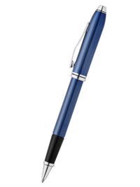 Townsend® Polished Translucent Cobalt Blue Engraved Diamond Pattern with Polished Chrome Appointments Selectip® Rollerball Pen