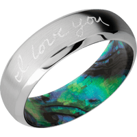 10K White Gold + Satin , Polish Finish + Abalone