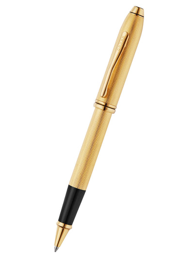 Townsend® Polished 23KT GoldPlated Engraved Diamond Pattern with 23KT GoldPlated Appointments Selectip® Rollerball Pen