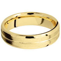 10K Yellow Gold + Polish , Distressed Finish