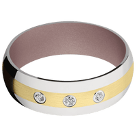 10K Yellow Gold + Satin Finish + Pink Champagne