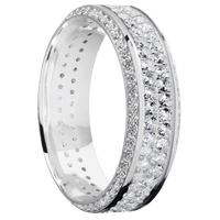 14K White Gold + Polish , Satin Finish