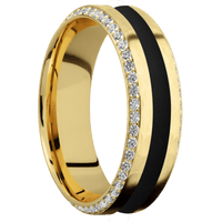 14K Yellow Gold + Hammer , Polish Finish