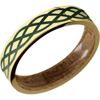 14K Yellow Gold + Polish Finish + Whiskey Barrel