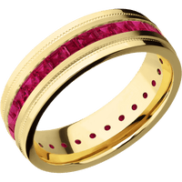 14K Yellow Gold + Satin , Polish Finish