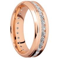 14K Rose Gold + Stone , Polish Finish