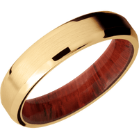 14K Yellow Gold + Satin , Polish Finish + Padauk
