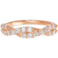 14K Rose Gold band with 18 Round Lab Grown Diamond having TCW-.54