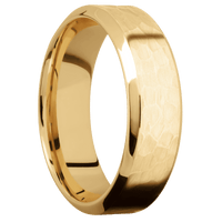 10K Yellow Gold + Hammer , Polish Finish