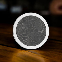 Titanium and Damascus Steel Premium Golf Ball Marker