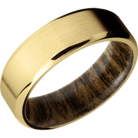 14K Yellow Gold + Satin , Polish Finish + Bocote