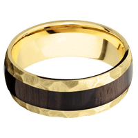 14K Yellow Gold + Rock Finish