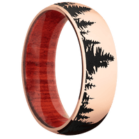 14K Rose Gold + Polish Finish + Red Heart