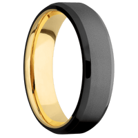 Zirconium + Bead , Polish Finish + 18K Yellow Gold