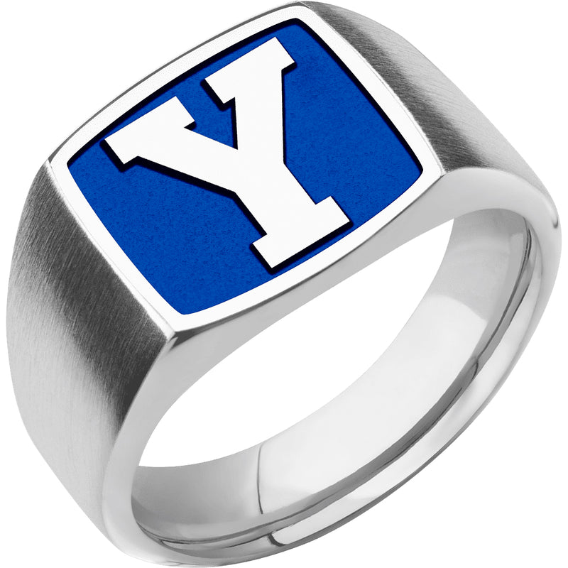 Byu Class Rings Brigham Young University BYU Custom Collegiate Palladium Silver Signet ...