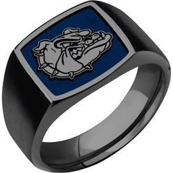 Gonzaga University Custom Collegiate Black Zirconium Signet Ring