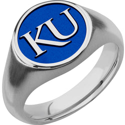 University of Kansas Custom Collegiate Titanium Signet Ring