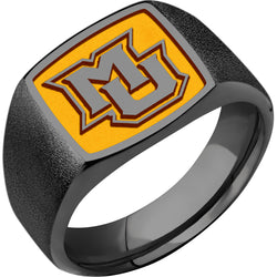 Marquette University Custom Collegiate Black Zirconium Signet Ring