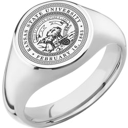 Kansas State University Custom Collegiate 10K White Gold Signet Ring