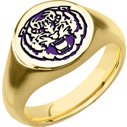 Louisiana State University LSU Custom Collegiate 10K Yellow Gold Signet Ring