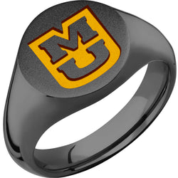 University of Missouri Custom Collegiate Black Zirconium Signet Ring