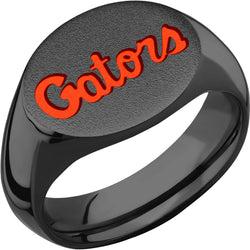 University of Florida Custom Collegiate Black Zirconium Signet Ring