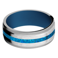 Titanium + Hammer , Sand Finish + Ridgeway Blue