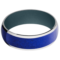 14K White Gold + Polish Finish + Blue Titanium