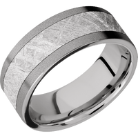 Titanium + Sand Finish + 14K White Gold
