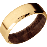 14K Yellow Gold + Satin , Polish Finish + Sequoia