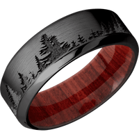 Zirconium + Satin , Polish Finish + Red Heart