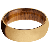 14K Yellow Gold + Sand Finish + Desert Iron Wood