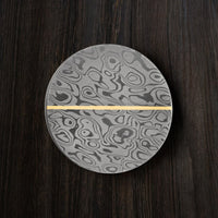 Damascus Steel and 14K Gold Premium Golf Ball Marker