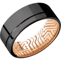 Zirconium + Polish , Polish Finish + 14K Rose Gold