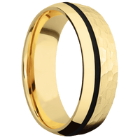 10K Yellow Gold + Hammer , Polish Finish