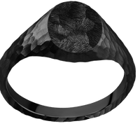 Small Oval signet ring (12x9mm) in Zirconium, with a Thin style band.