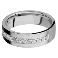 18K White Gold + Stone Finish