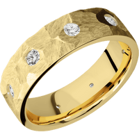 14K Yellow Gold + Rock Finish
