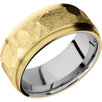 18K Yellow Gold + Rock , Bead Finish + Titanium