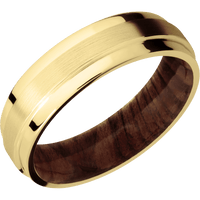 14K Yellow Gold + Satin , Polish Finish + Sequoia