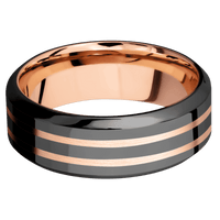 Zirconium + Polish , Polish Finish + 18K Rose Gold