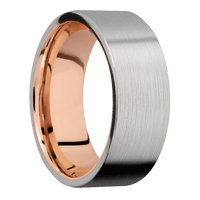 Titanium + Satin Finish + 14K Rose Gold