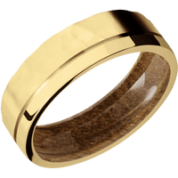 10K Yellow Gold + Rockpolish , Polish Finish + Whiskey Barrel