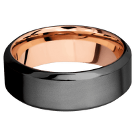 Zirconium + Bead , Polish Finish + 14K Rose Gold