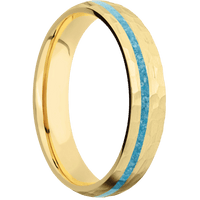 14K Yellow Gold + Hammer , Hammer Finish
