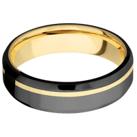 Zirconium + Polish , Polish Finish + 14K Yellow Gold