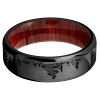 Zirconium + Satin , Polish Finish + Red Heart