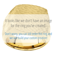 Large Cushion signet ring (18x18mm) in 18K Yellow Gold, with a Wide style band, a Tigers Eye inlay.
